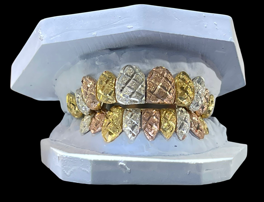 Tri Color Dimaond Cut With Diamond Dust – Iced Out By K